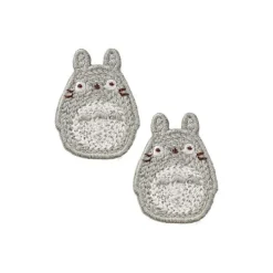 Maison Ghibli Bijoux|Bijou Boucle d’oreilles Broderie Totoro gris - Mon Voisin Totoro