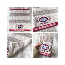 Maison Ghibli Linge De Maison|Boîte cadeau 3 serviettes Couture en denim - Mon Voisin Totoro