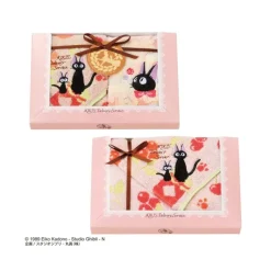 Maison Ghibli Linge De Maison|Boîte cadeau 3 serviettes Jiji Confitures Fruits Rouges - Kiki la pet