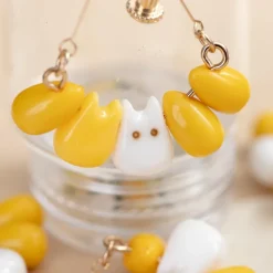 Maison Ghibli Bijoux|Boucle d’oreilles Clip Totoro blanc & Maïs - Mon Voisin Totoro