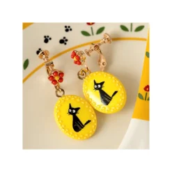 Maison Ghibli Bijoux|Boucles d’oreilles à clips fantaisie jaunes Jiji - Kiki la petite sor