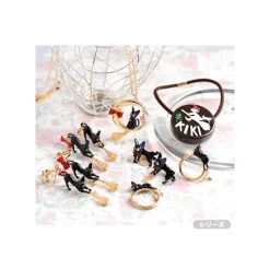 Maison Ghibli Bijoux|Boucles d’oreilles percées Jiji sur son balai - Kiki la petite Sorciè
