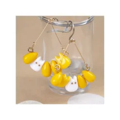 Maison Ghibli Bijoux|Boucles d’oreilles Totoro blanc & Maïs - Mon Voisin Totoro