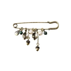 Maison Ghibli Accessoires|Bijoux|Broche épingle à nourrice Totoro & Feuilles - Mon Voisin Totoro