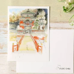 Maison Ghibli Cartes Postales Et Papier À Lettres|Carte de vœux aquarelle 24 x 15,8 cm Aburaya - Le Voyage de Chihiro