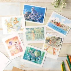 Maison Ghibli Cartes Postales Et Papier À Lettres|Carte de vœux aquarelle 24 x 15,8 cm Ashitaka dans la forêt  - Prince