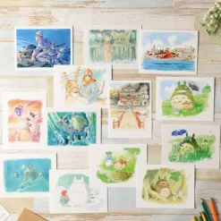 Maison Ghibli Cartes Postales Et Papier À Lettres|Carte de vœux aquarelle 24 x 15,8 cm Ashitaka dans la forêt  - Prince