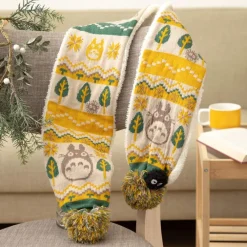 Maison Ghibli Textile|Écharpe à pompons Totoro & Noiraudes - Mon Voisin Totoro