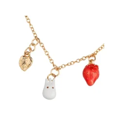 Maison Ghibli Bijoux|Collier Totoro Blanc Et Fraises - Mon Voisin Totoro