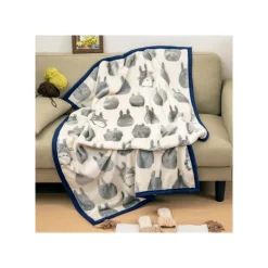 Maison Ghibli Linge De Maison|Couverture Silhouette Totoro Gris 100x140 cm - Mon Voisin Totoro