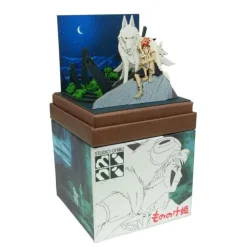Maison Ghibli Loisirs Créatifs|Diorama papier San et Moro sur un rocher -Princesse Mononoké