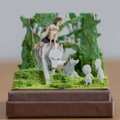 Maison Ghibli Loisirs Créatifs|Diorama papier San, Moro et Kodama -Princesse Mononoké