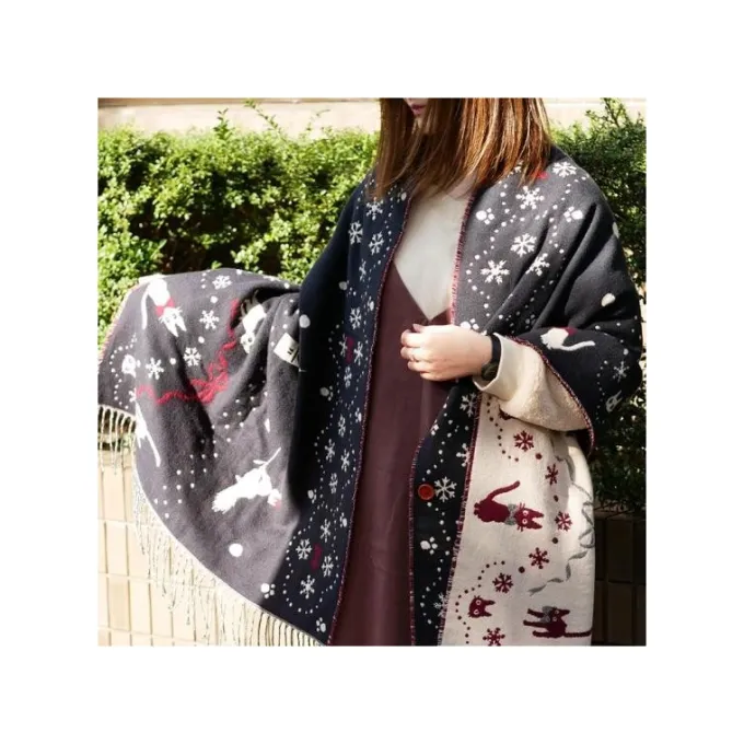 Maison Ghibli Textile|Etole Avec Boutons Kiki La Ville Sous La Neige - Kiki la petite sorci