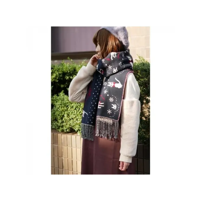 Maison Ghibli Textile|Etole Avec Boutons Kiki La Ville Sous La Neige - Kiki la petite sorci