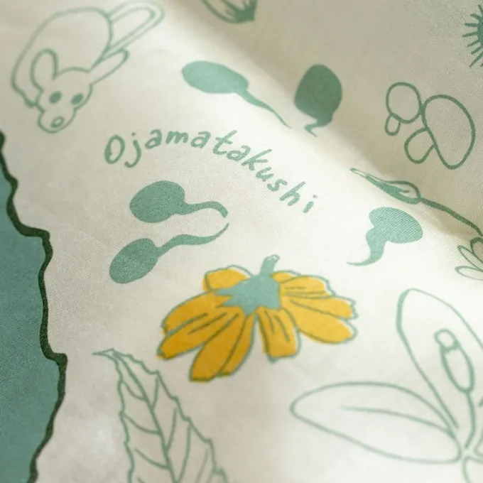 Maison Ghibli Textile|Grand mouchoir Mystérieuse rencontre 53x53 cm - Mon Voisin Totoro