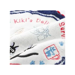 Maison Ghibli Linge De Maison|Mini Serviette bleue marine à rayures 25x25 - Kiki la petite sorcière