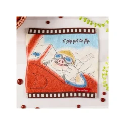 Maison Ghibli Linge De Maison|Mini Serviette Cellulo Marco Hydravion -  Porco Rosso
