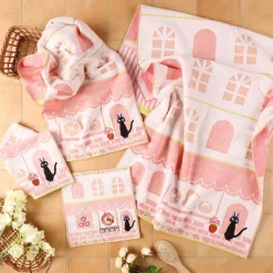 Maison Ghibli Linge De Maison|Mini Serviette Jiji Coin de rue 25x25 cm - Kiki la petite sorcière