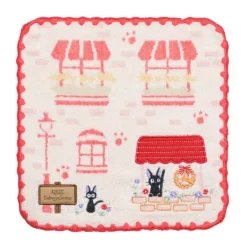 Maison Ghibli Linge De Maison|Mini Serviette Jiji devanture 25x25 cm - Kiki la petite sorcière