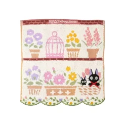 Maison Ghibli Linge De Maison|Mini Serviette Jiji et ses fleurs préférées 25x25 - Kiki la petite so