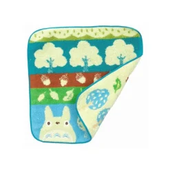 Maison Ghibli Linge De Maison|Mini Serviette Totoro Bleu Arbres et Noisettes 25x25 cm - Mon voisin
