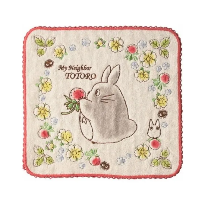 Maison Ghibli Linge De Maison|Mini Serviette Totoro Fraises 25x25 cm - Mon Voisin Totoro