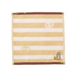 Maison Ghibli Linge De Maison|Mini Serviette Totoro Rayures Beige 25x25cm - Mon voisin Totoro