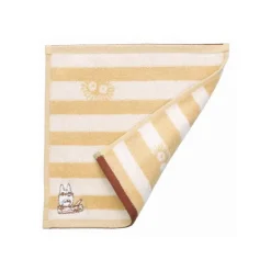 Maison Ghibli Linge De Maison|Mini Serviette Totoro Rayures Beige 25x25cm - Mon voisin Totoro