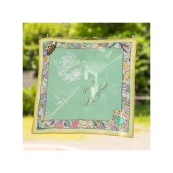 Maison Ghibli Textile|Mouchoir Chemin du vent vert foncé - Le Château ambulant