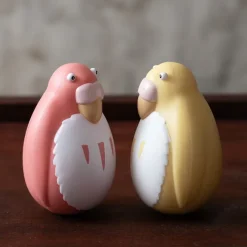 Maison Ghibli Jouets|Pack 2 Figurines Roly-poly Perruches Rouge & Jaune - Le Garçon et le