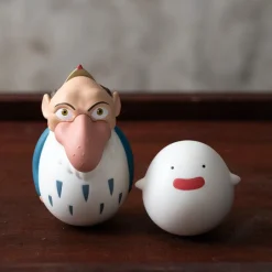 Maison Ghibli Jouets|Pack 2 Figurines Roly-poly Héron & Warawara - Le Garçon et le Héron