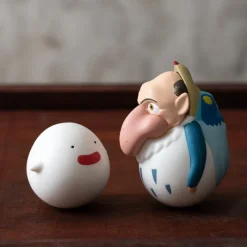 Maison Ghibli Jouets|Pack 2 Figurines Roly-poly Héron & Warawara - Le Garçon et le Héron