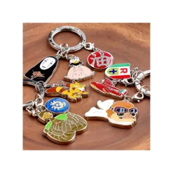 Maison Ghibli Porte-Clés|Porte-clés métal 3 personnages Laputa - Le Château dans le ciel
