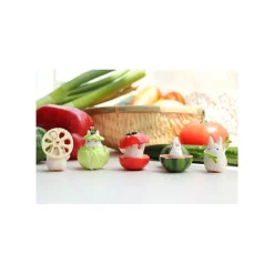 Maison Ghibli Figurines|Pose Coll Assort 6 figurines Totoro Blanc Légumes - Mon Voisin Totoro