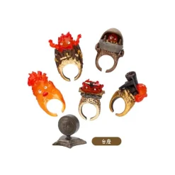 Maison Ghibli Figurines|Pose Collection Assort. de 6 Bagues Calcifer - Le Château ambulant