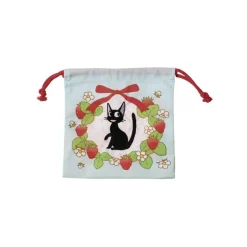 Maison Ghibli Sacs|Sacoche à cordon Jiji Fraises 20 x 19 cm - Kiki la petite sorcière