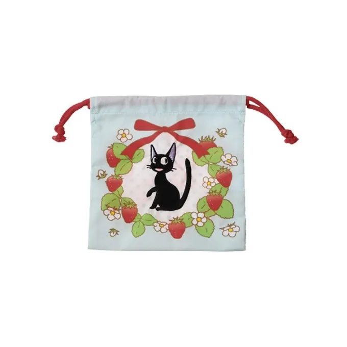 Maison Ghibli Sacs|Sacoche à cordon Jiji Fraises 20 x 19 cm - Kiki la petite sorcière