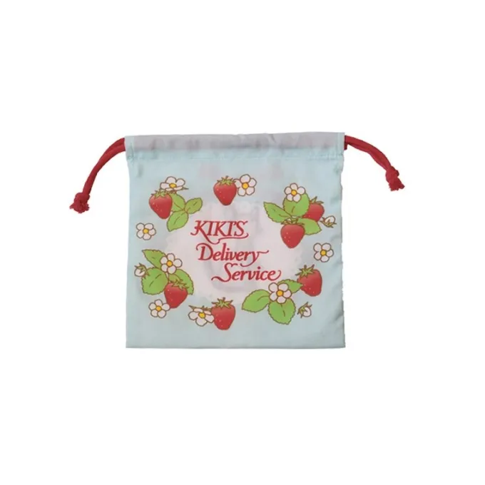 Maison Ghibli Sacs|Sacoche à cordon Jiji Fraises 20 x 19 cm - Kiki la petite sorcière