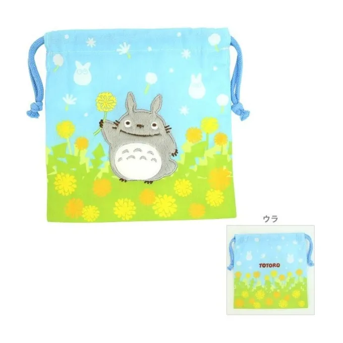 Maison Ghibli Sacs|Sacoche à cordon Totoro Fleurs 20 x 19 cm - Mon Voisin Totoro
