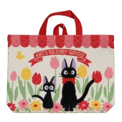 Maison Ghibli Sacs|Sacoche d'écolier Jiji Tulipes - Kiki la petite sorcière