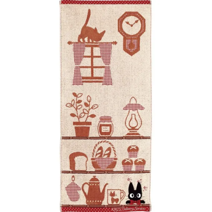 Maison Ghibli Linge De Maison|Serviette Jiji Étagères 34x80 cm - Kiki la petite sorcière