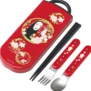 Maison Ghibli Cuisine Et Table|Set Baguettes Cuillère Fourchette No Face rouge foncé - Le Voyage de