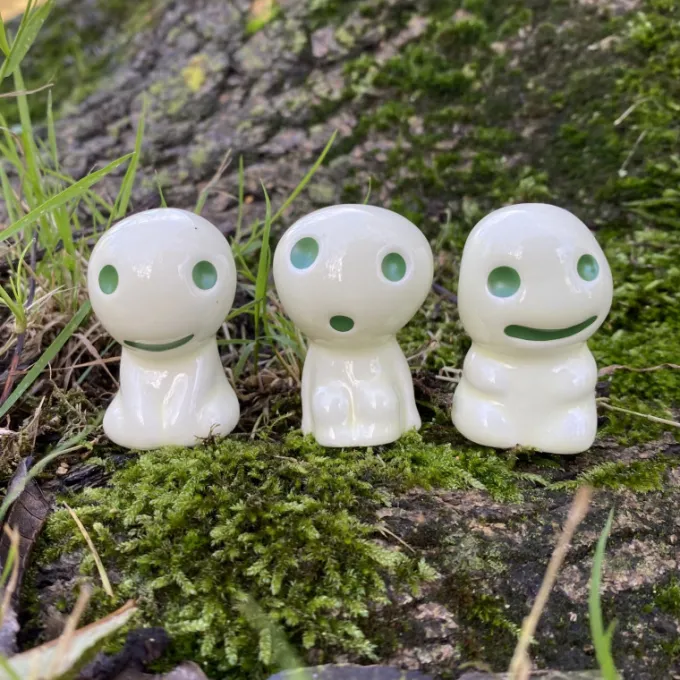 Maison Ghibli Statues|Statuette Kodama C & 1 Blind Pierre de Pouvoir - Princess Mononoké