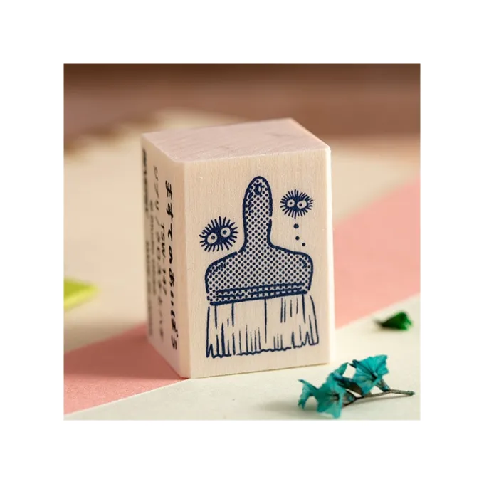 Maison Ghibli Petit Matériel|Tampon en bois Noiraudes & Pinceau - Mon Voisin Totoro