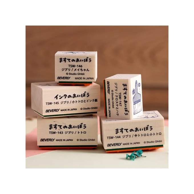 Maison Ghibli Petit Matériel|Tampon en bois Totoro Blanc & Bouteille d'encre - Mon Voisin Totoro