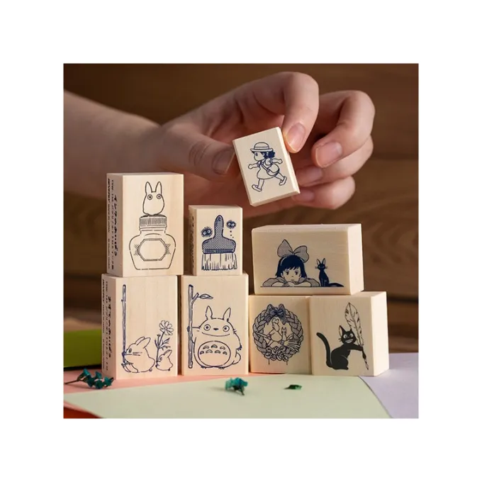Maison Ghibli Petit Matériel|Tampon en bois Totoro Bleu & Blanc - Mon Voisin Totoro