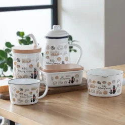 Maison Ghibli Cuisine Et Table|Théière émail Viennoiseries 1,1l - Kiki la petite sorcière