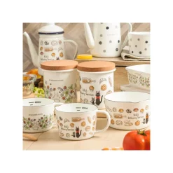 Maison Ghibli Cuisine Et Table|Théière émail Viennoiseries 1,1l - Kiki la petite sorcière