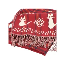Maison Ghibli Textile|Étole avec accroche Jiji motifs à carreaux - Kiki la petite sorcière
