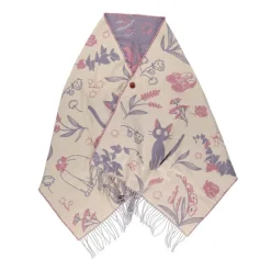 Maison Ghibli Textile|Étole rose Jiji - Kiki la petite sorcière